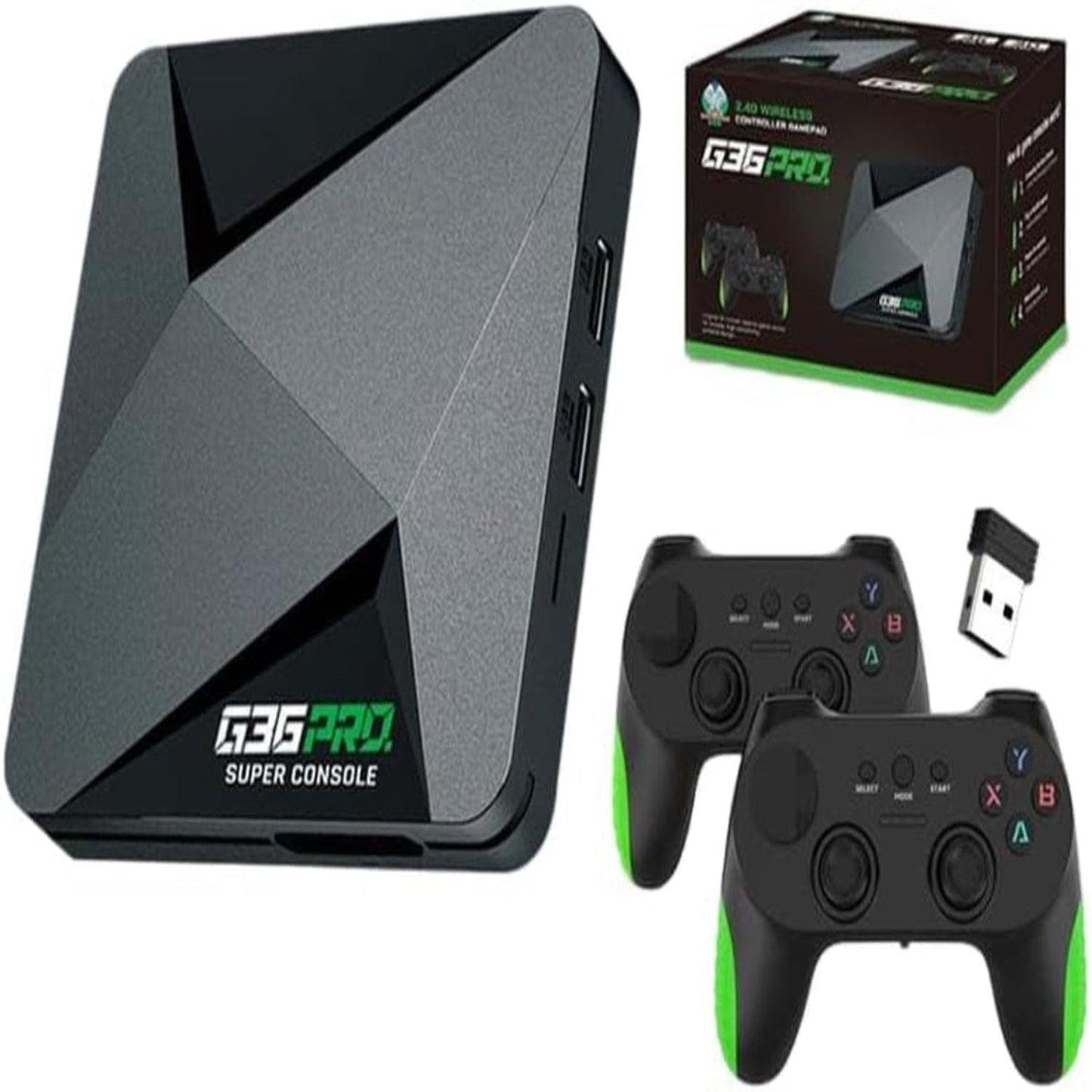 G36 Pro Game Box Game Stick,Built-In 100000 Games,50 Emulators,4K HDMI Retro Video Game Console with 2.4G Wireless Controllers,Portable Plug and Play Gaming Console,Gift for Men,Husband (256G)